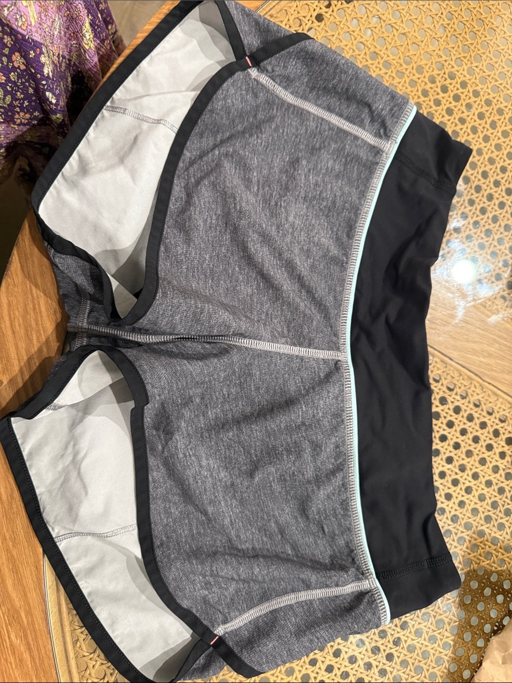 lululemon athletica Gray and Black Athletic Shorts